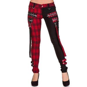 Women Gothic Handmade Split Leg Bondage Rave Pant Rock Hard Trouser